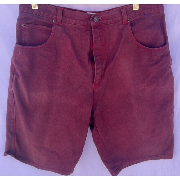 Vintage Sostanza Contemporary Apparel jorts/ short maroon/ red distressed  36 - Picture 3 of 10